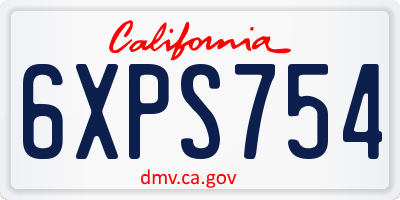 CA license plate 6XPS754