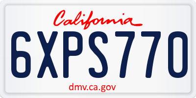CA license plate 6XPS770