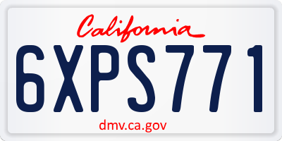 CA license plate 6XPS771