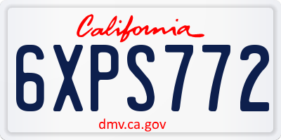 CA license plate 6XPS772