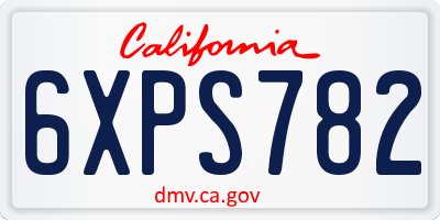 CA license plate 6XPS782