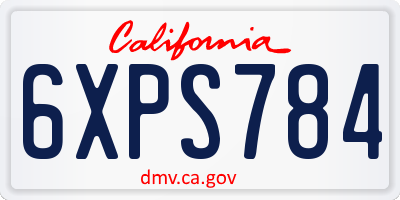 CA license plate 6XPS784