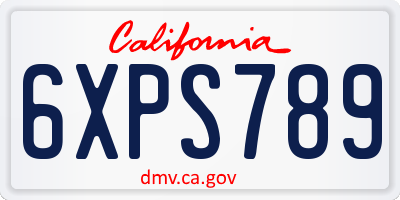 CA license plate 6XPS789