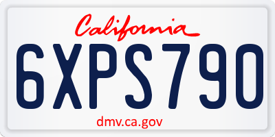 CA license plate 6XPS790