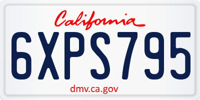 CA license plate 6XPS795