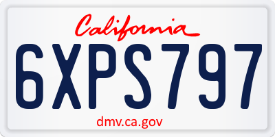 CA license plate 6XPS797