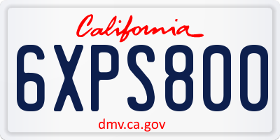 CA license plate 6XPS800