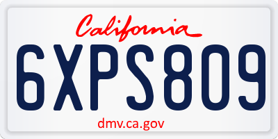 CA license plate 6XPS809