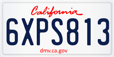 CA license plate 6XPS813