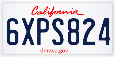CA license plate 6XPS824
