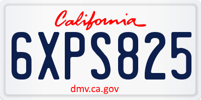 CA license plate 6XPS825