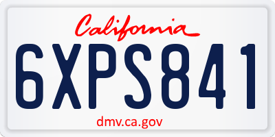 CA license plate 6XPS841