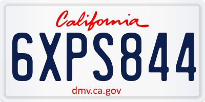 CA license plate 6XPS844