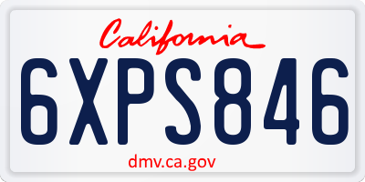 CA license plate 6XPS846