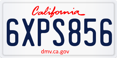 CA license plate 6XPS856