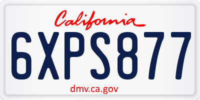CA license plate 6XPS877