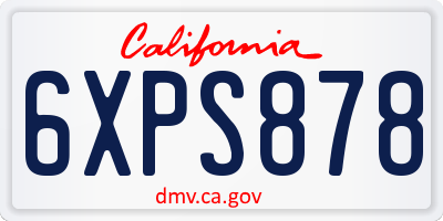 CA license plate 6XPS878