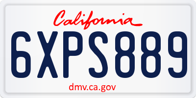 CA license plate 6XPS889