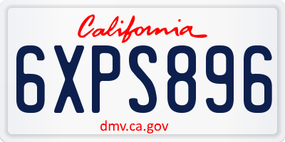 CA license plate 6XPS896
