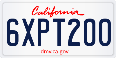 CA license plate 6XPT200