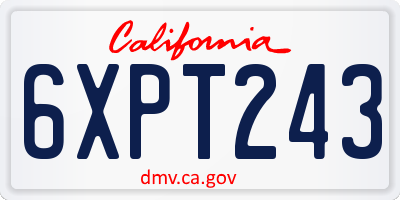 CA license plate 6XPT243