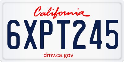 CA license plate 6XPT245