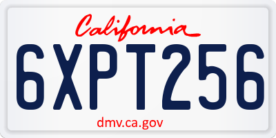 CA license plate 6XPT256