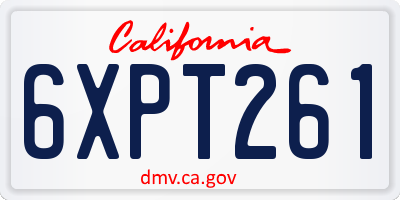 CA license plate 6XPT261