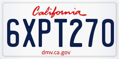 CA license plate 6XPT270
