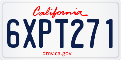 CA license plate 6XPT271