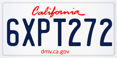 CA license plate 6XPT272