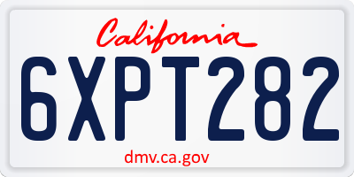 CA license plate 6XPT282