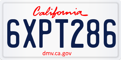 CA license plate 6XPT286