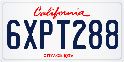 CA license plate 6XPT288