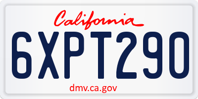 CA license plate 6XPT290