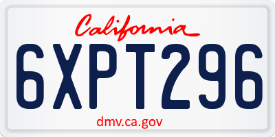 CA license plate 6XPT296