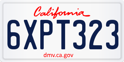 CA license plate 6XPT323