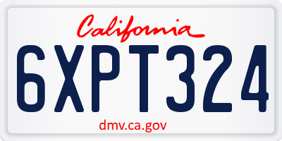 CA license plate 6XPT324