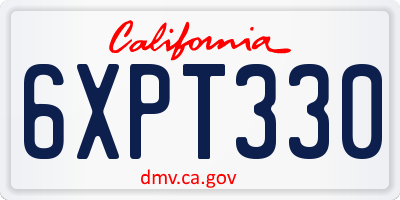 CA license plate 6XPT330