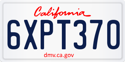 CA license plate 6XPT370