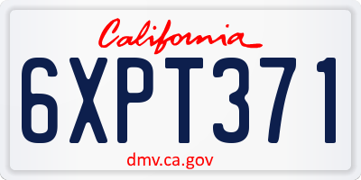 CA license plate 6XPT371