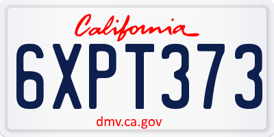 CA license plate 6XPT373