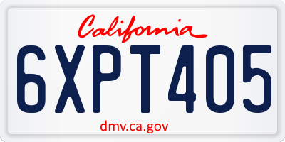 CA license plate 6XPT405
