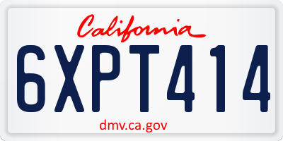 CA license plate 6XPT414