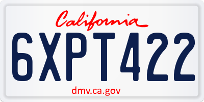 CA license plate 6XPT422