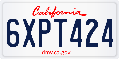 CA license plate 6XPT424