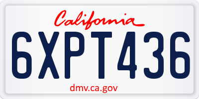 CA license plate 6XPT436