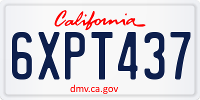 CA license plate 6XPT437