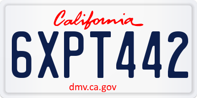CA license plate 6XPT442