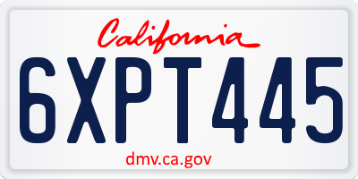 CA license plate 6XPT445